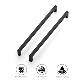 Ravinte matte black cabinet pull closeup highlighting textured finish
