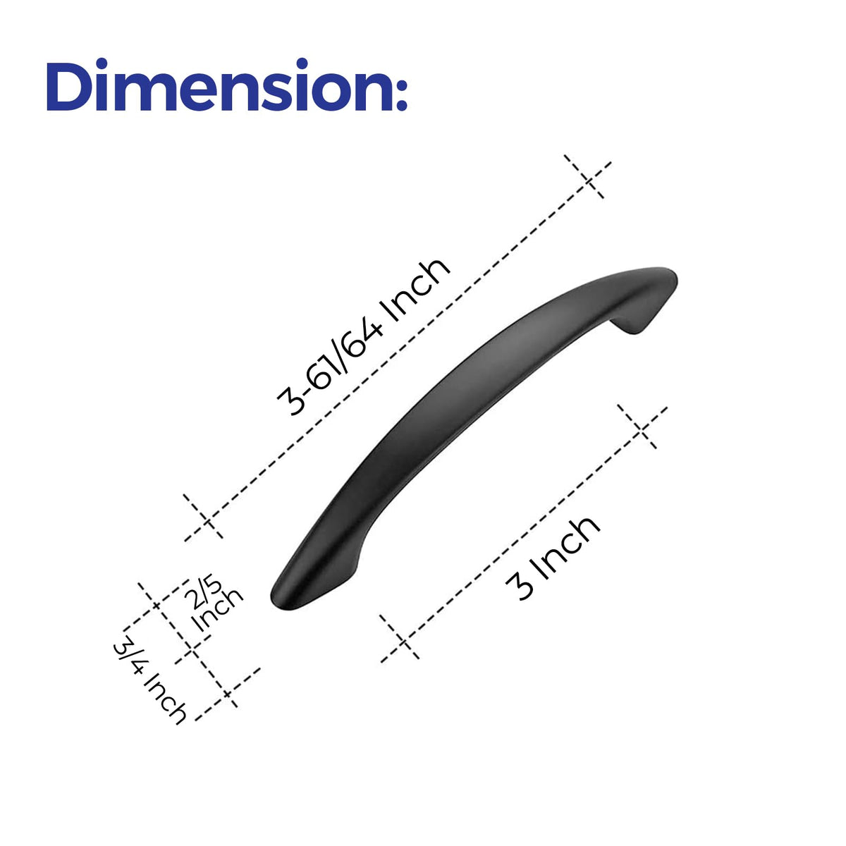 Ravinte matte-black drawer pull set displayed on a line of kitchen cabinets.