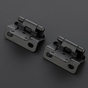 Ravinte matte black half overlay hinges provide durable quiet door closure.