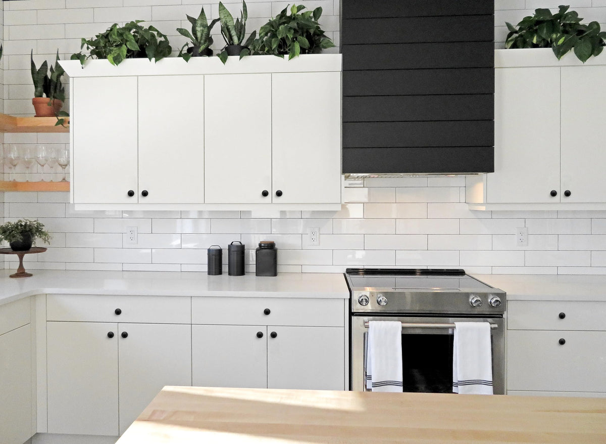 Ravinte knob detail finish highlights clean lines and durable hardware.