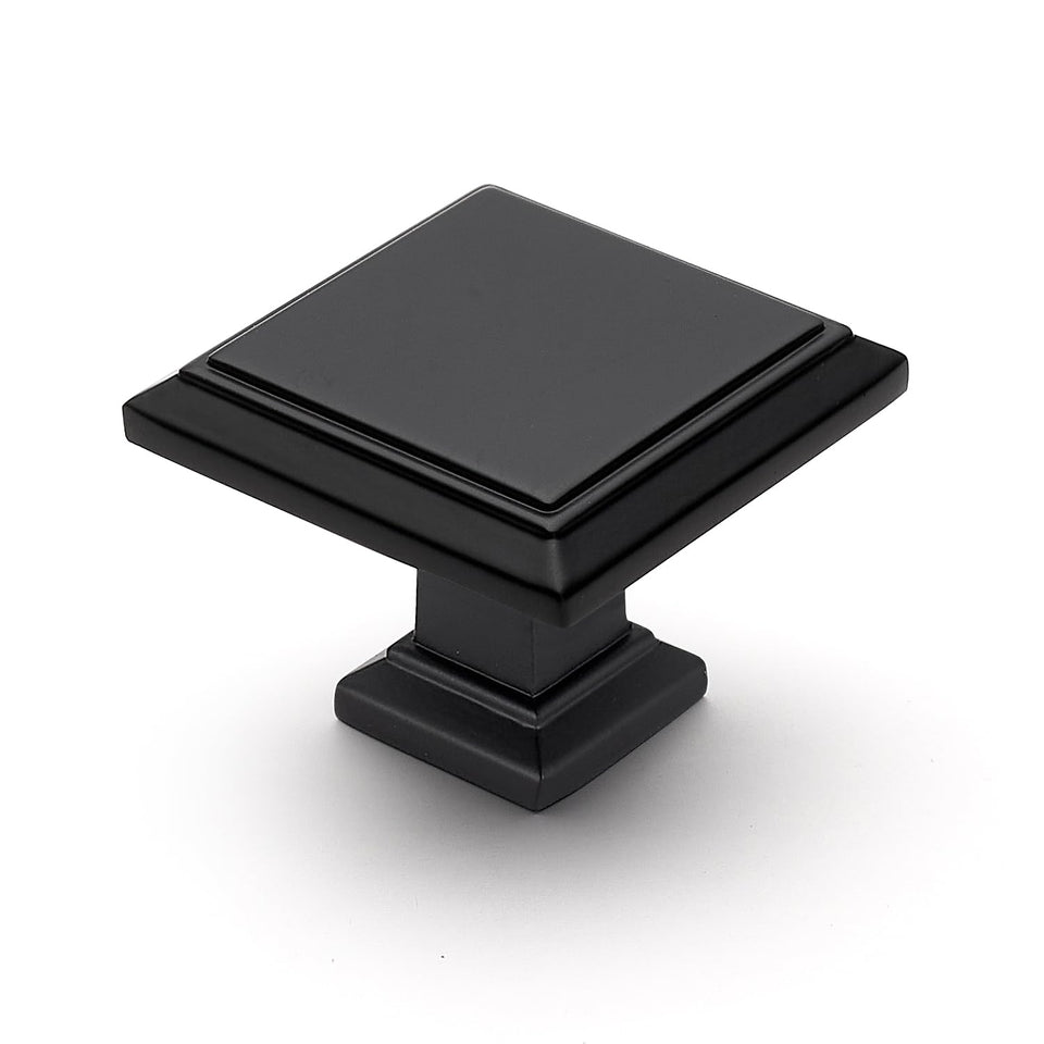 Ravinte matte black square cabinet knob for modern cabinet updates.