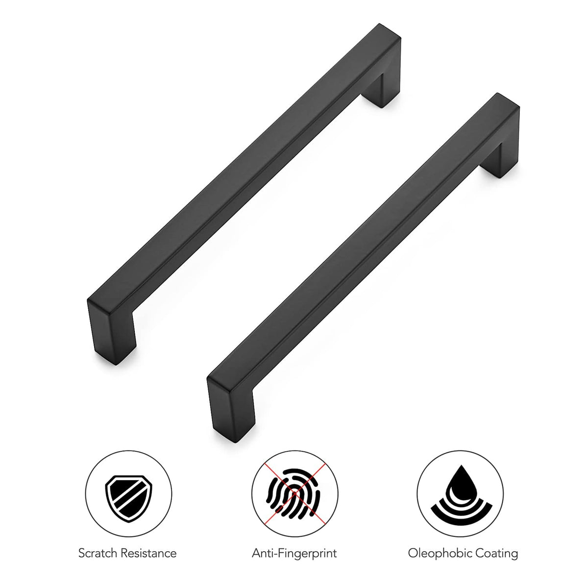 Ravinte modern cabinet hardware in matte black enhances décor