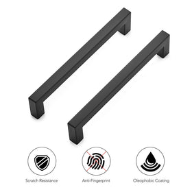 Ravinte modern cabinet hardware in matte black enhances décor