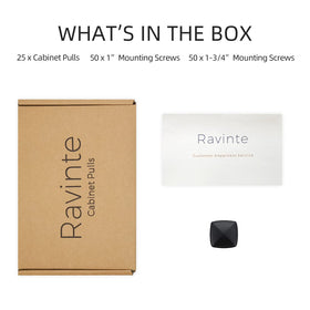 Ravinte 25-pack matte black knobs for cohesive updates