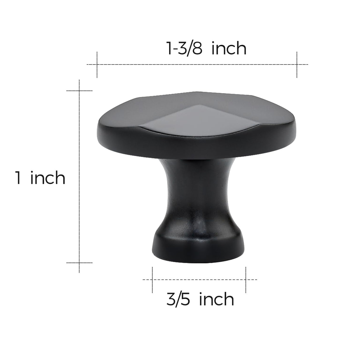Ravinte round base 15mm knob provides stable mounting on furniture.