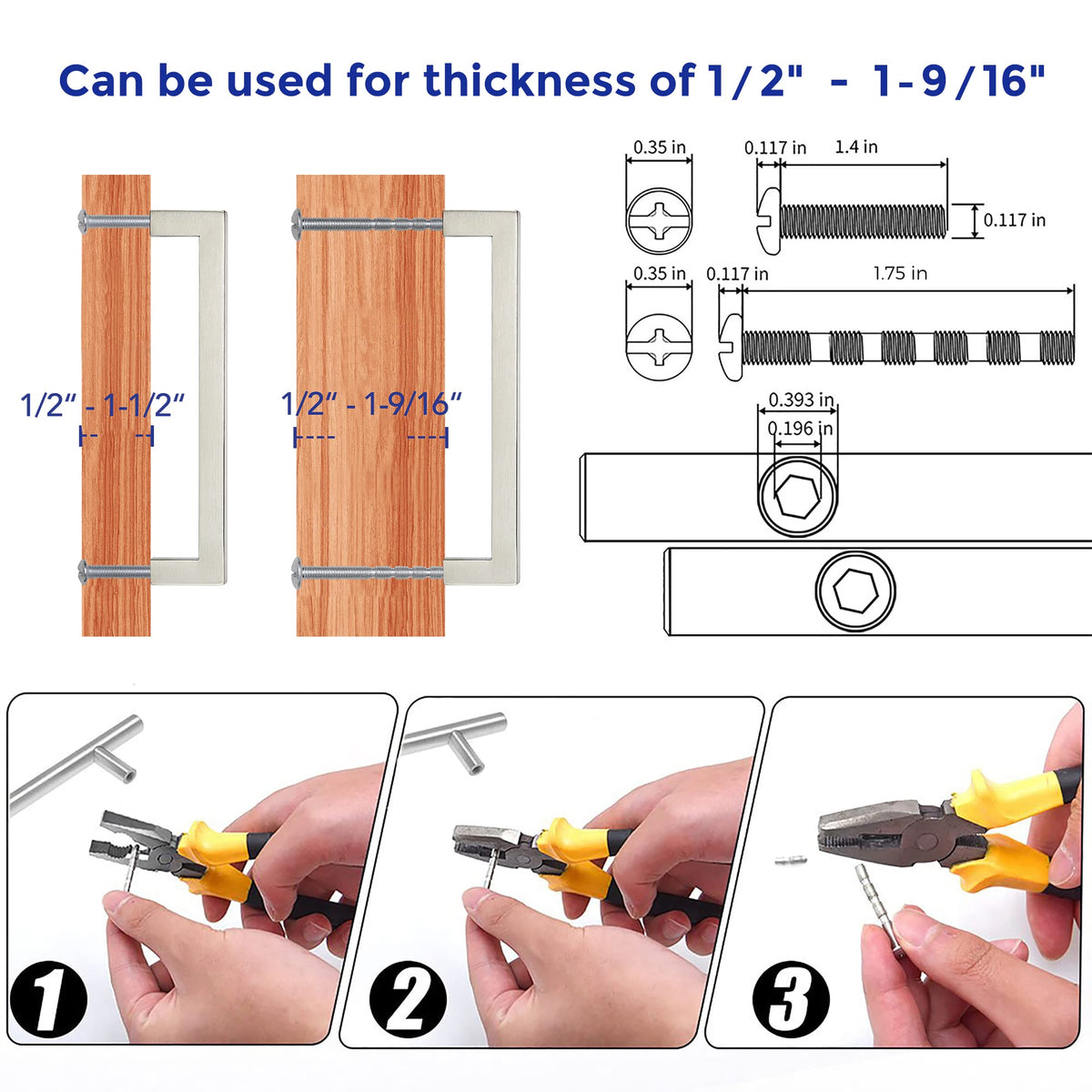 Ravinte six-and-three-quarter-inch pull fitted to drawer front