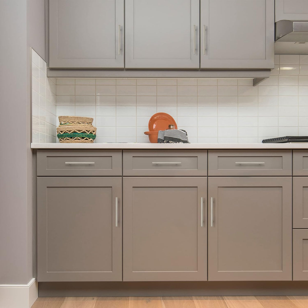 Ravinte sleek brushed nickel finish adds timeless appeal to drawers