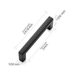 Ravinte square bar drawer pulls in matte black suit timeless kitchen style.