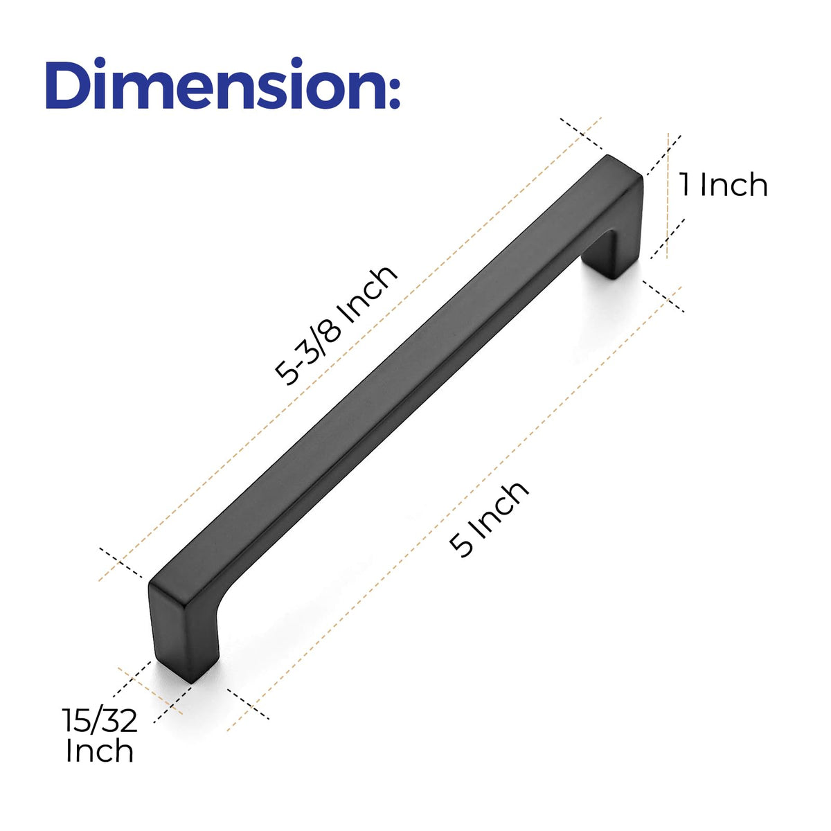 Ravinte square drawer pulls in matte black for timeless style