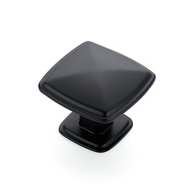 Ravinte square knob matte black enhances kitchen cabinets with timeless, versatile style