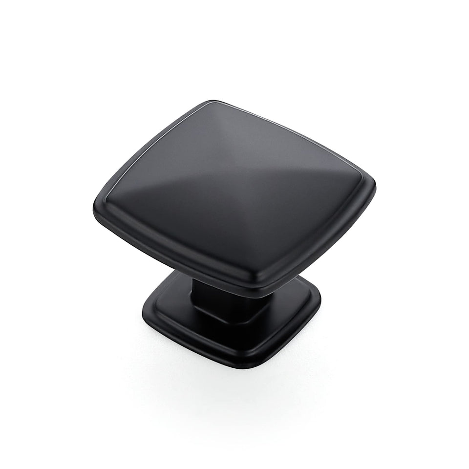 Ravinte square knob matte black enhances kitchen cabinets with timeless, versatile style