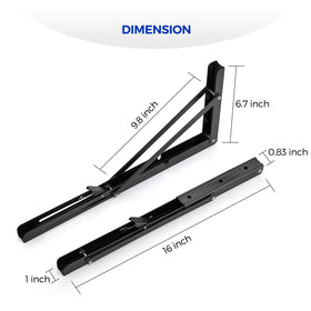 Ravinte two-pack folding brackets mounted on wall displaying space-saving design.