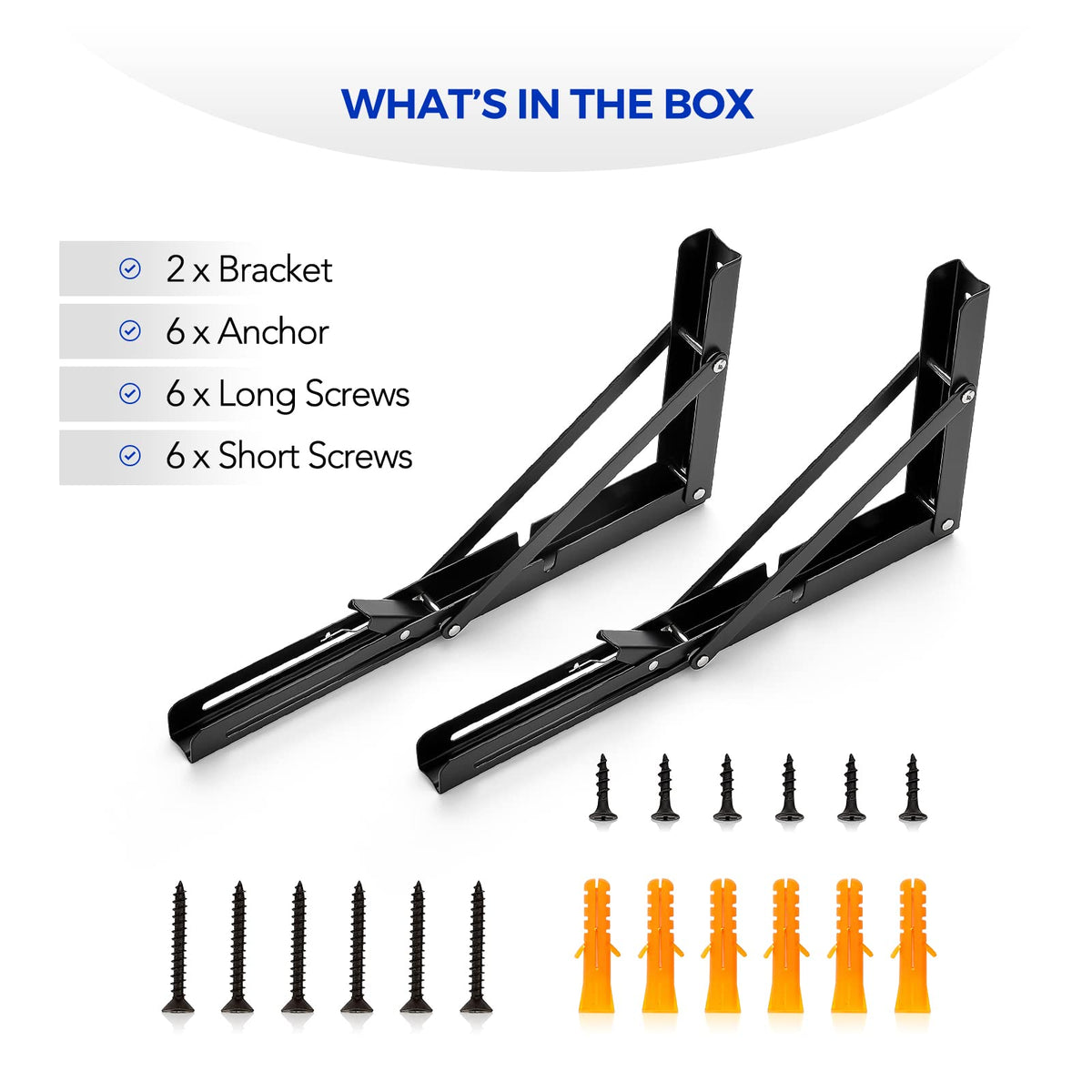 Ravinte versatile folding brackets adapt to multiple storage configurations.