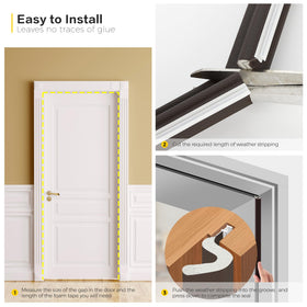Ravinte door seal strip installed for easy, secure fit without leaving marks