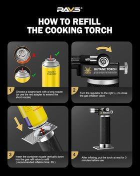 ravs anti-tip base keeps the torch steady on work surfaces