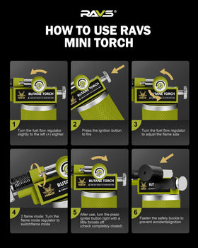 RAVS multi-use torch suited for cooking, resin art, jewelry, and light welding.