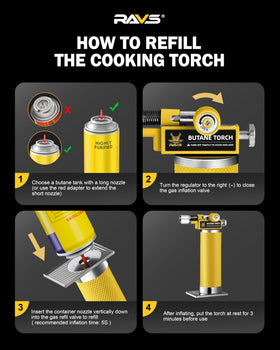 RAVS red nozzle adapter lengthens refill nozzle for easier gas injection.
