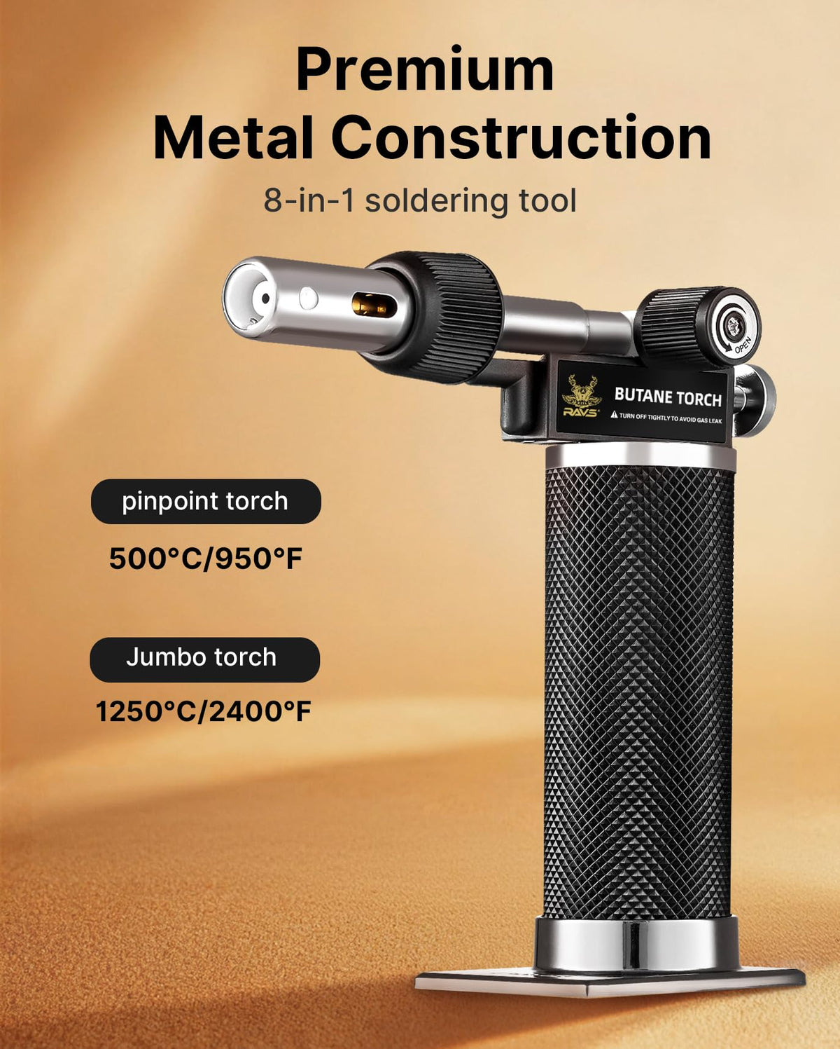 RAVS piezo ignition one touch provides quick reliable start for demanding tasks.