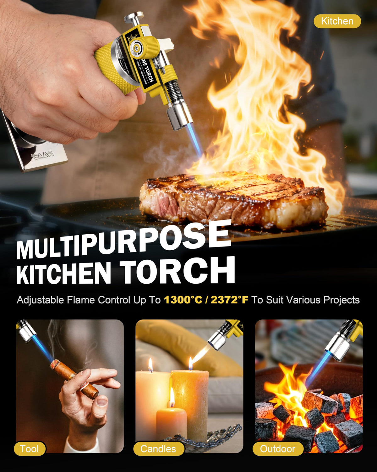 RAVS piezo ignition feature enables instant start on demand.