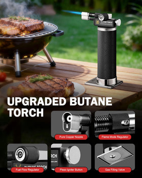 ravs refillable butane torch base provides stable, tipping-resistant operation