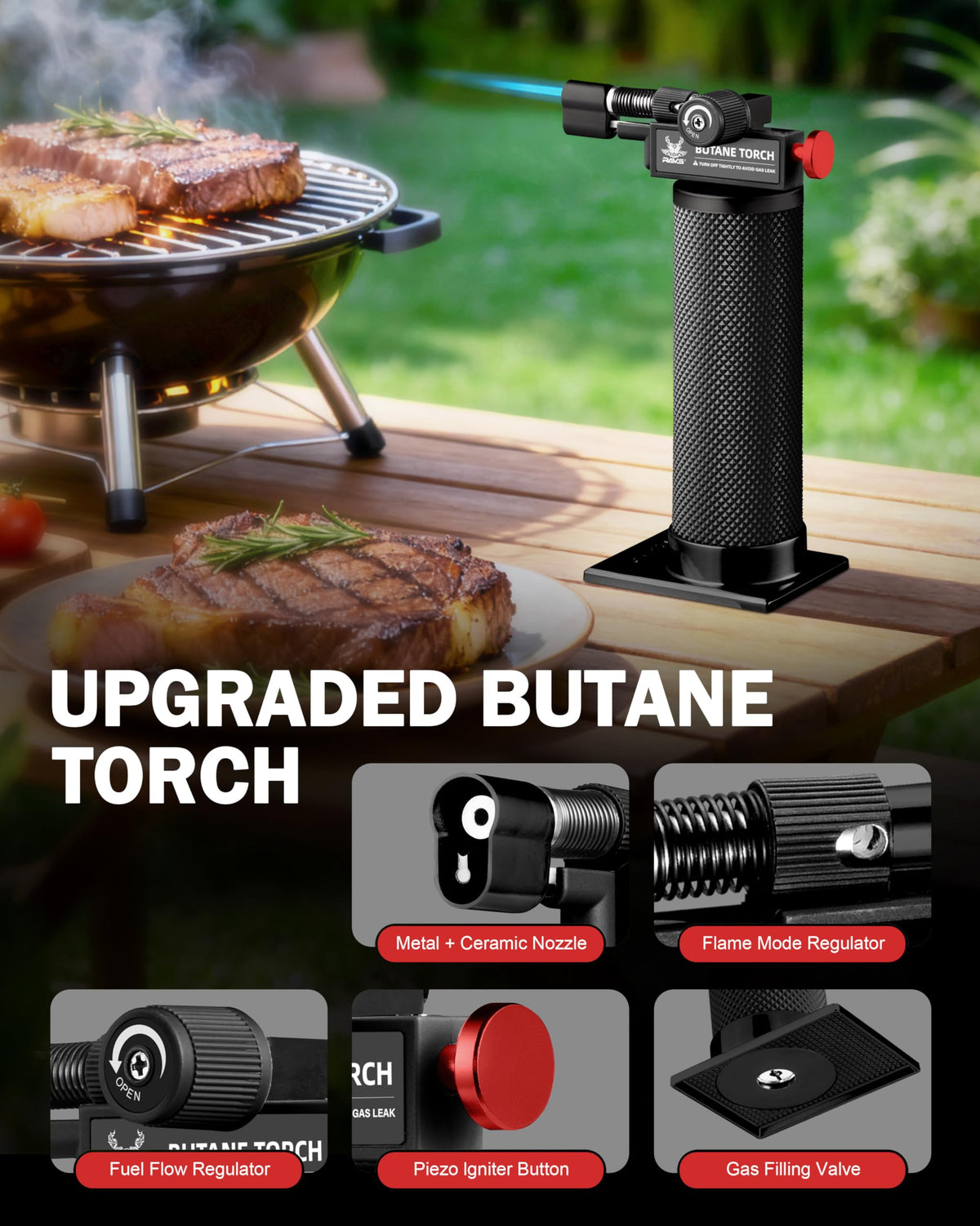 RAVS torch with metal body built for durability in crafts.