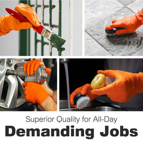 Raxwell professional-use nitrile gloves suited for various tasks.