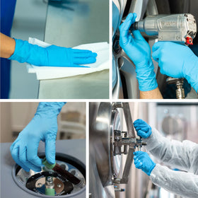 Raxwell gloves offering reliable protection in demanding cleaning jobs.