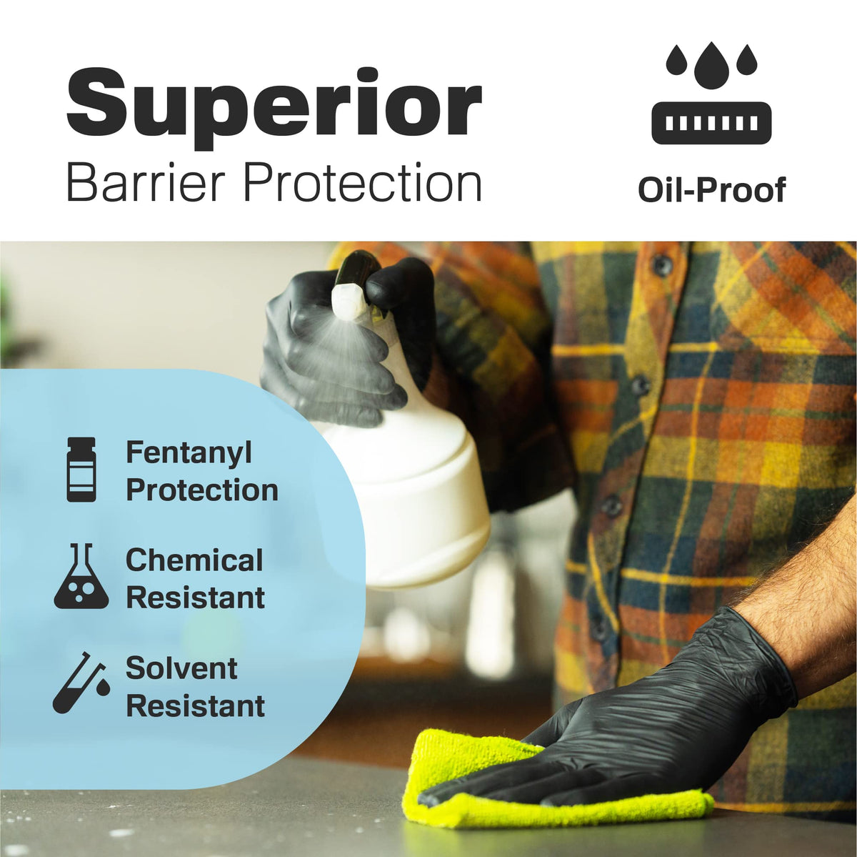 Raxwell nitrile gloves latex-free for sensitive skin during prep