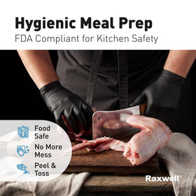 Raxwell nitrile gloves small black pack-100 ready for precise food prep