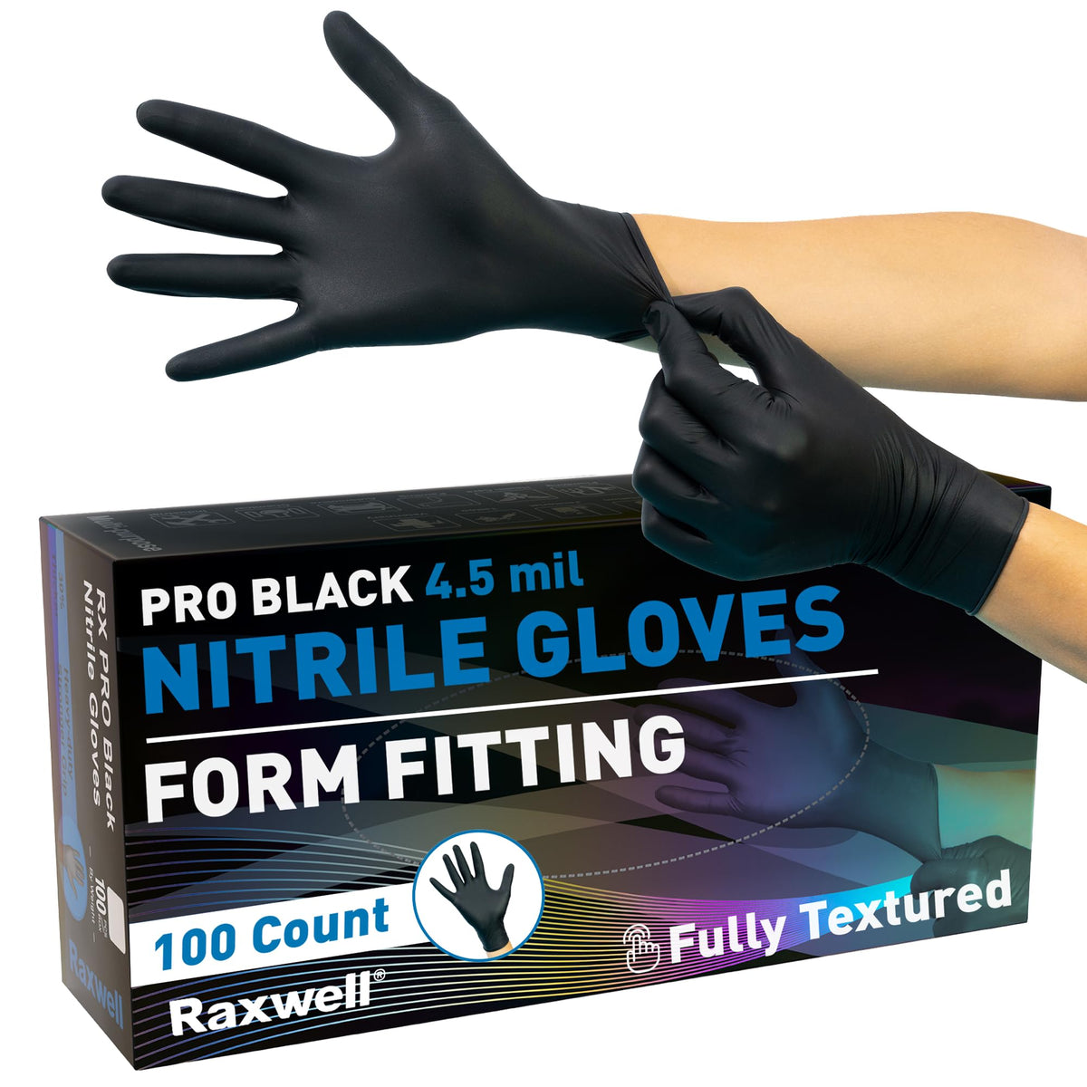 Raxwell Nitrile Gloves with textured grip for precise handling