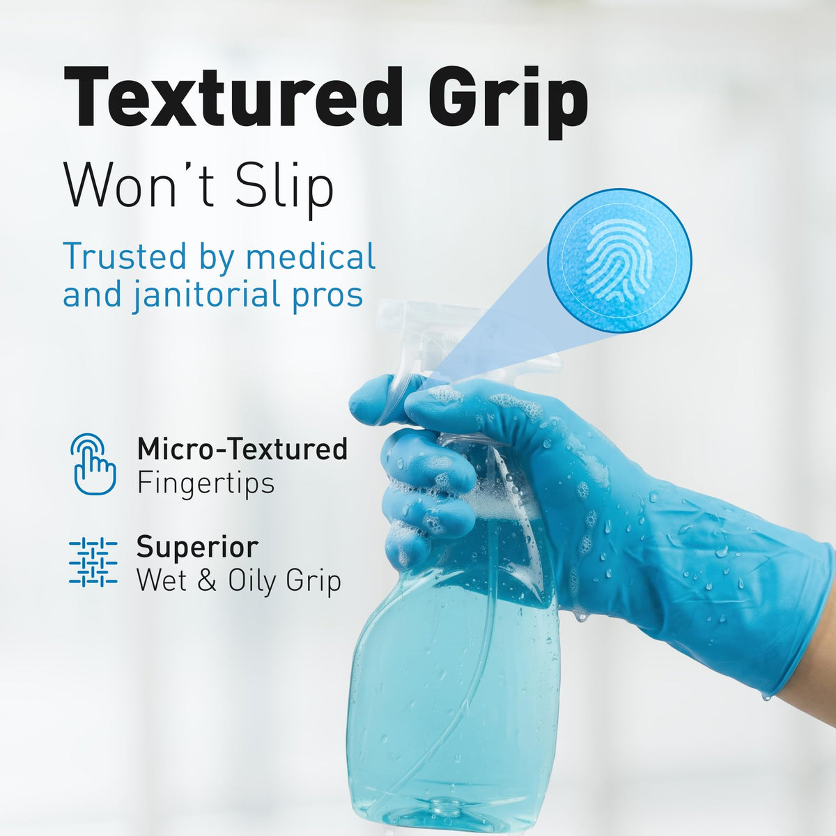 Raxwell waterproof gloves keep hands dry during wet cleaning tasks.