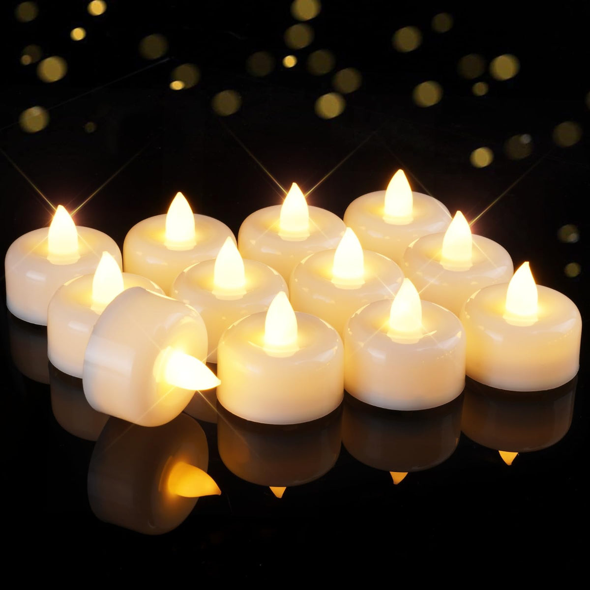 Raycare 50pack LED tea lights glow for weddings and home decor
