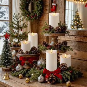 Raycare ivory candles set for outdoor decor