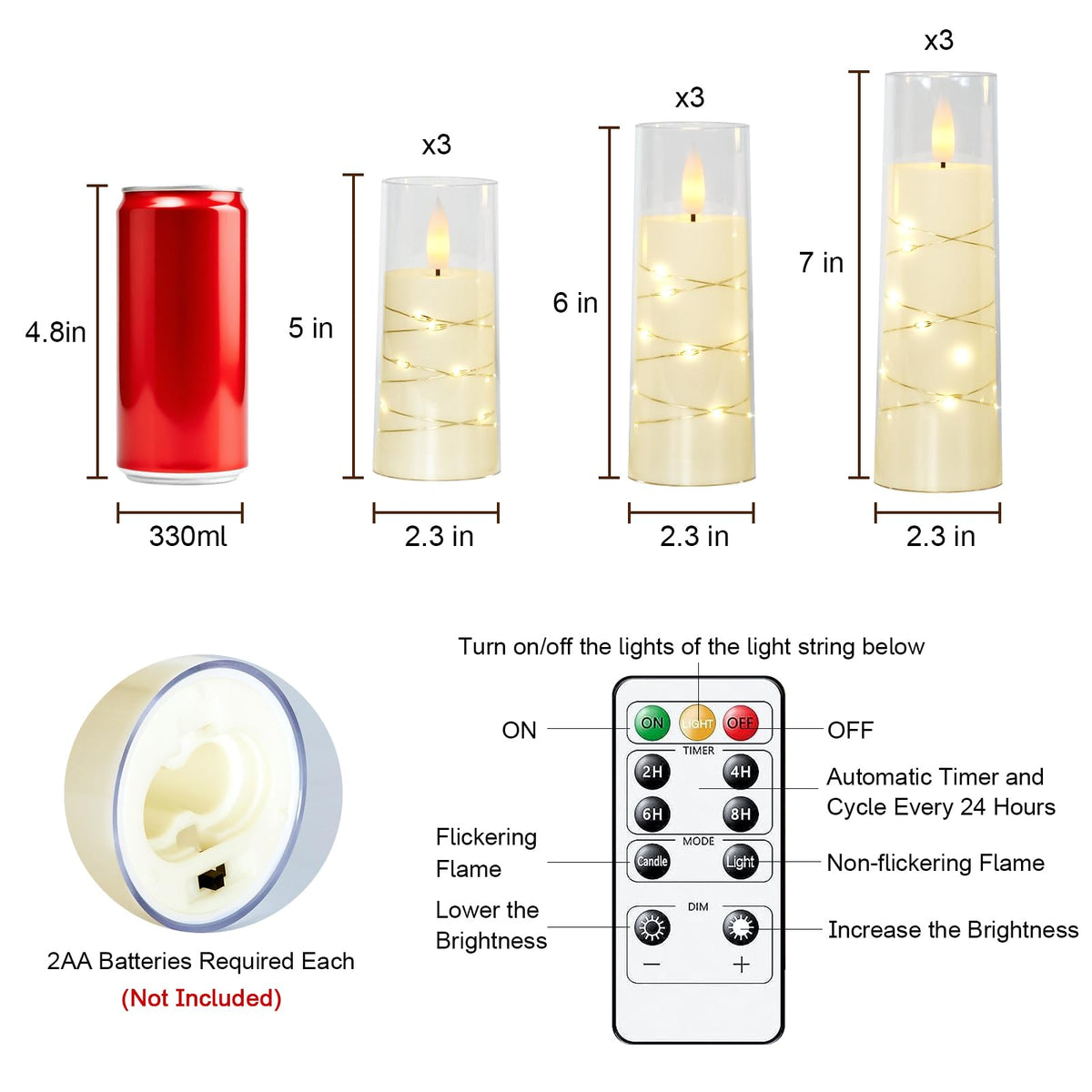 Raycare nine-piece candle pack for versatile home decor and events.