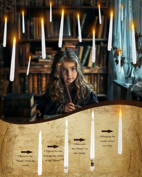 Raycare packaging shows 20 candles, hooks, and line for easy setup.