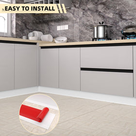 Raycity flat-profile trim in white blends with modern interiors