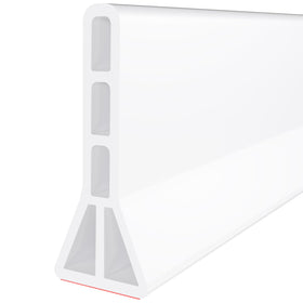 Raycity white 3-inch high shower dam forms a clear barrier keeping water contained.