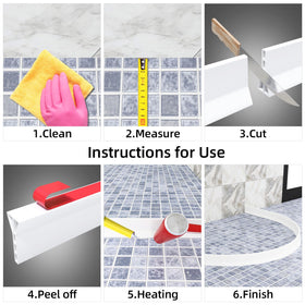 Raycity shower dam with adhesive back enables quick, tool-free installation.