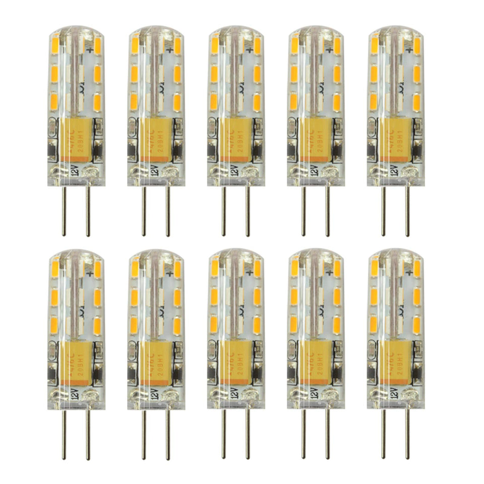 Rayhoo G4 LED bulbs front view showing compact design and energy savings for halogen replacement