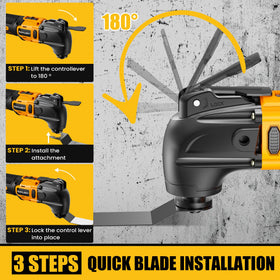 RAYLEEY 3-degree oscillation enables better reach in tight spaces.