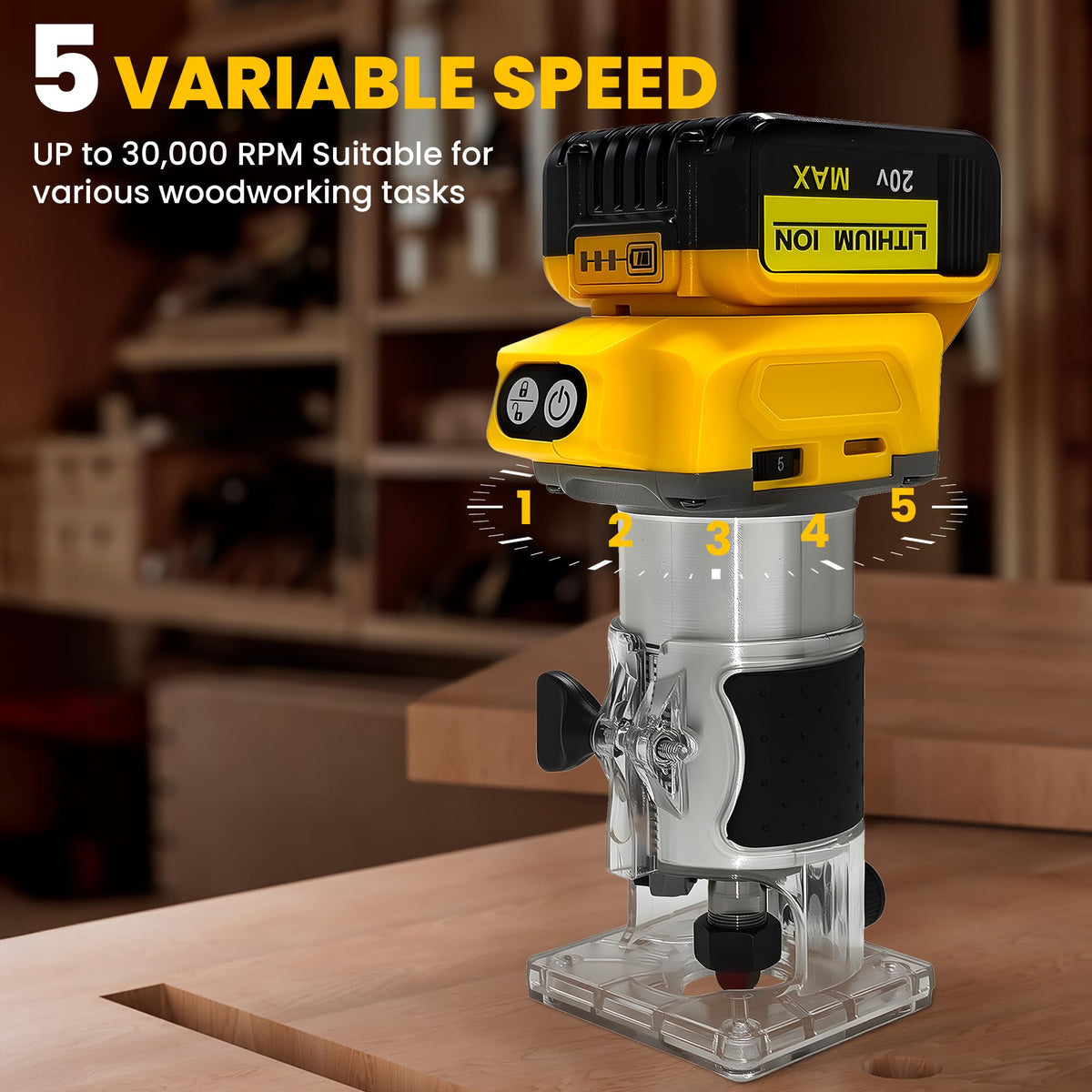 Rayleey six-speed brushless router motor for fast, clean cuts.