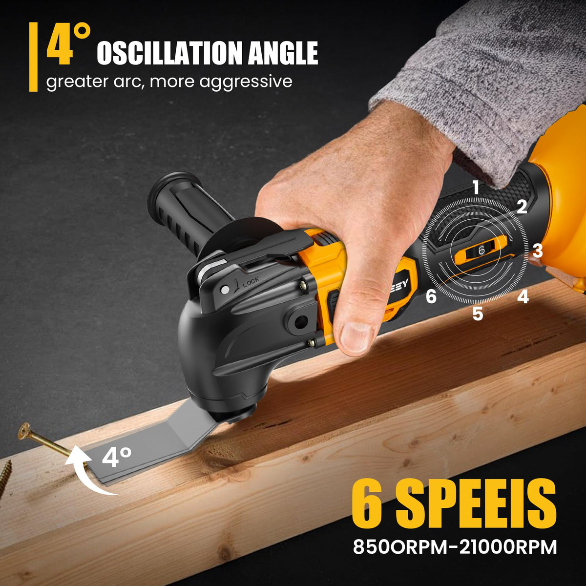 RAYLEEY 6-speed control delivers versatility from detail work to tough cuts.