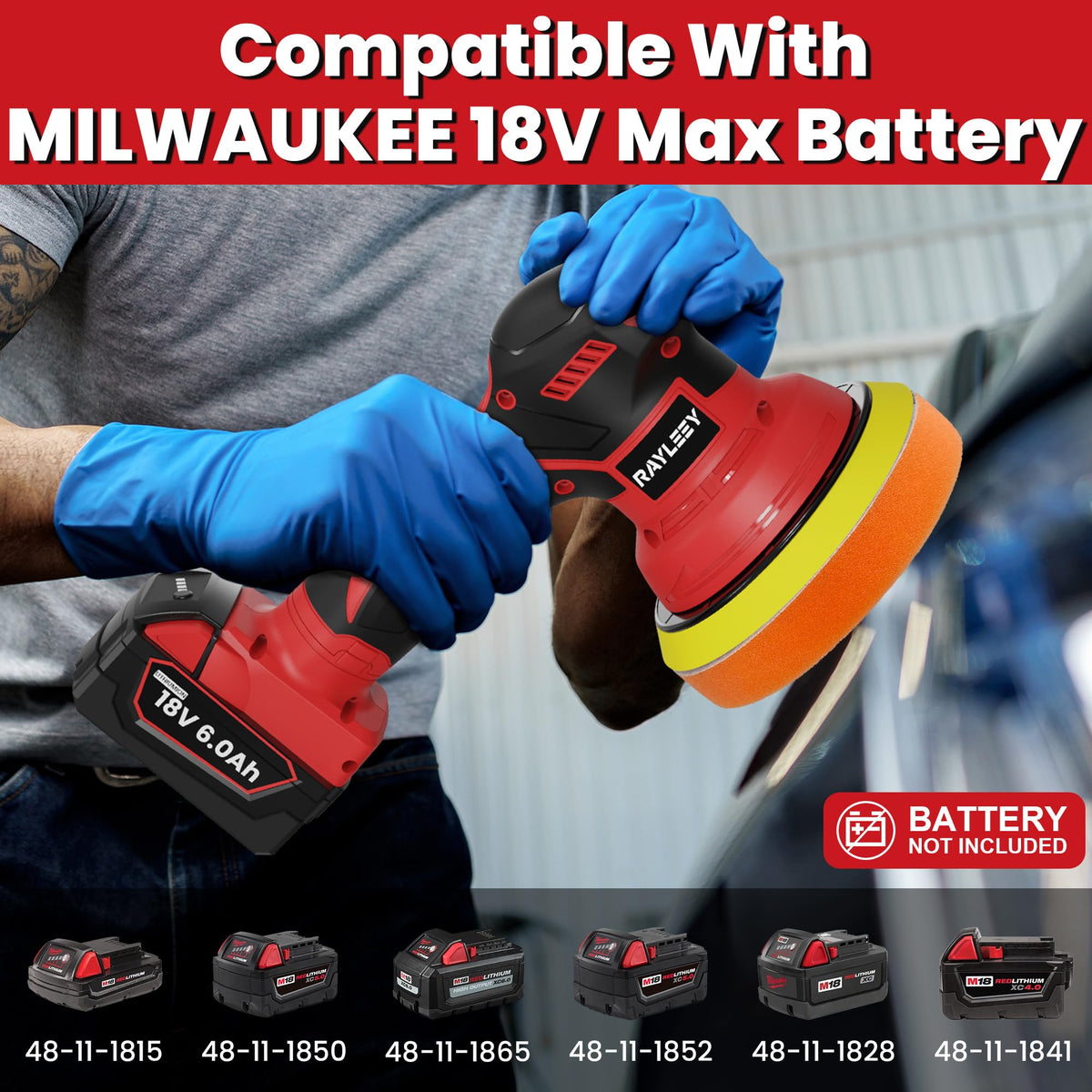 Rayleey 8-speed control dial enables precise finish on vehicles.