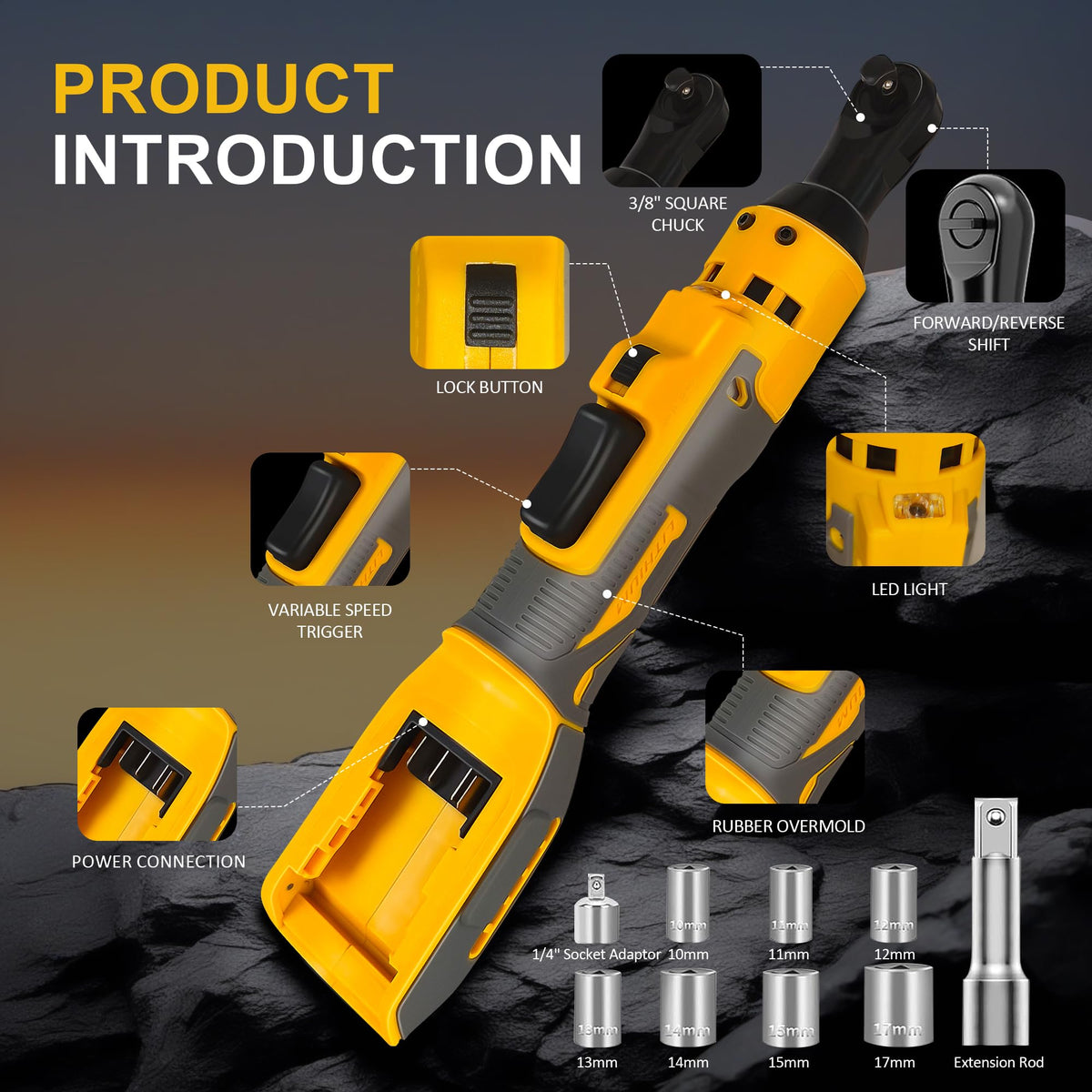 Rayleey extension bar and adapter for deep or recessed fasteners
