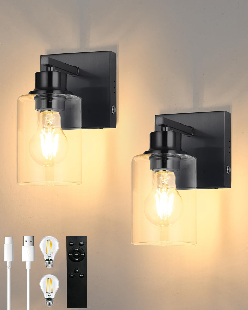 Rayogale battery-operated wall sconces mounted on wall for cozy ambient glow.