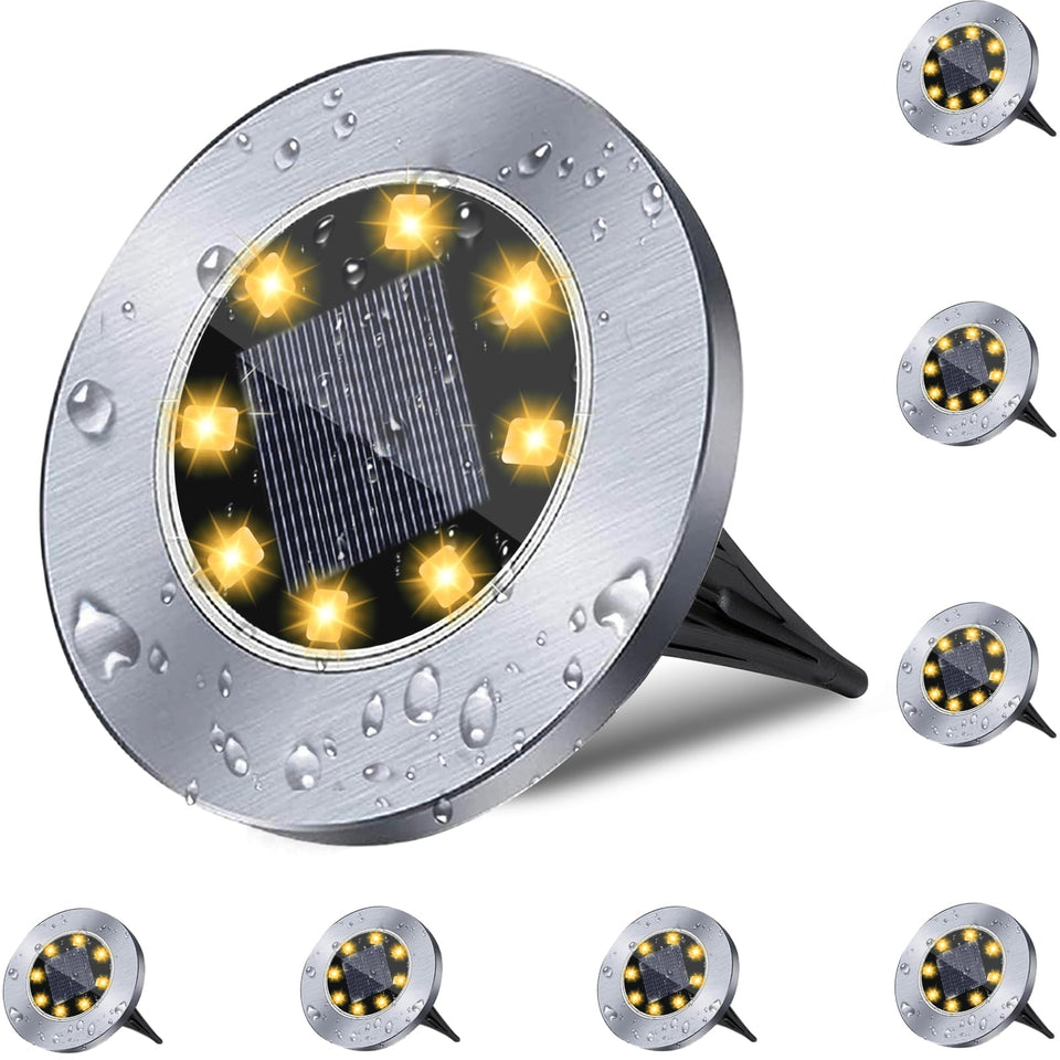 Rayolon solar ground light on a stone walkway for clear path illumination