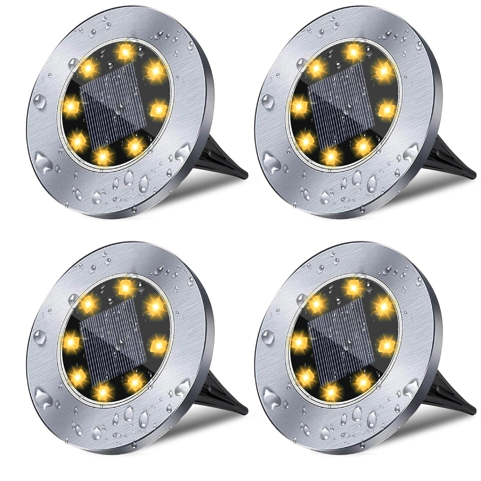 Rayolon solar ground light warms a pathway with a bright, inviting glow