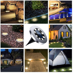 Rayolon solar ground light for yard lighting during rain or shine.