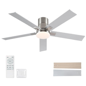 Rayqueen 52-inch ceiling fan with remote control for easy speed and lighting adjustments.