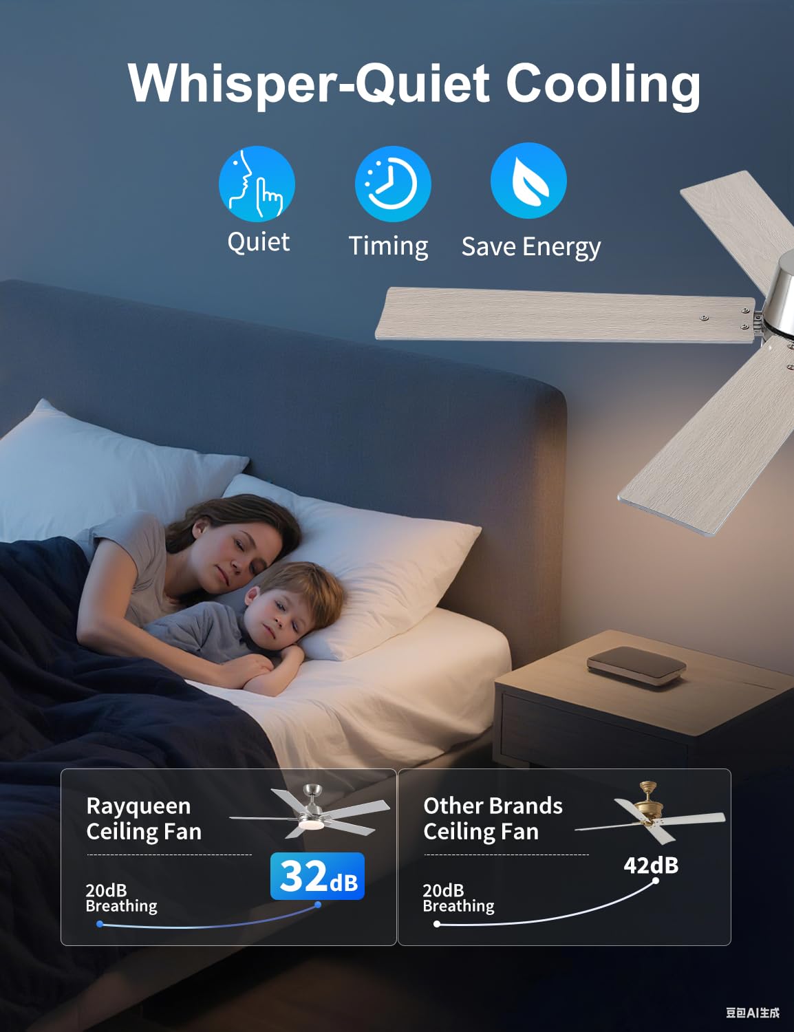 Rayqueen 24W LED lighting with 3CCTs for flexible ambiance